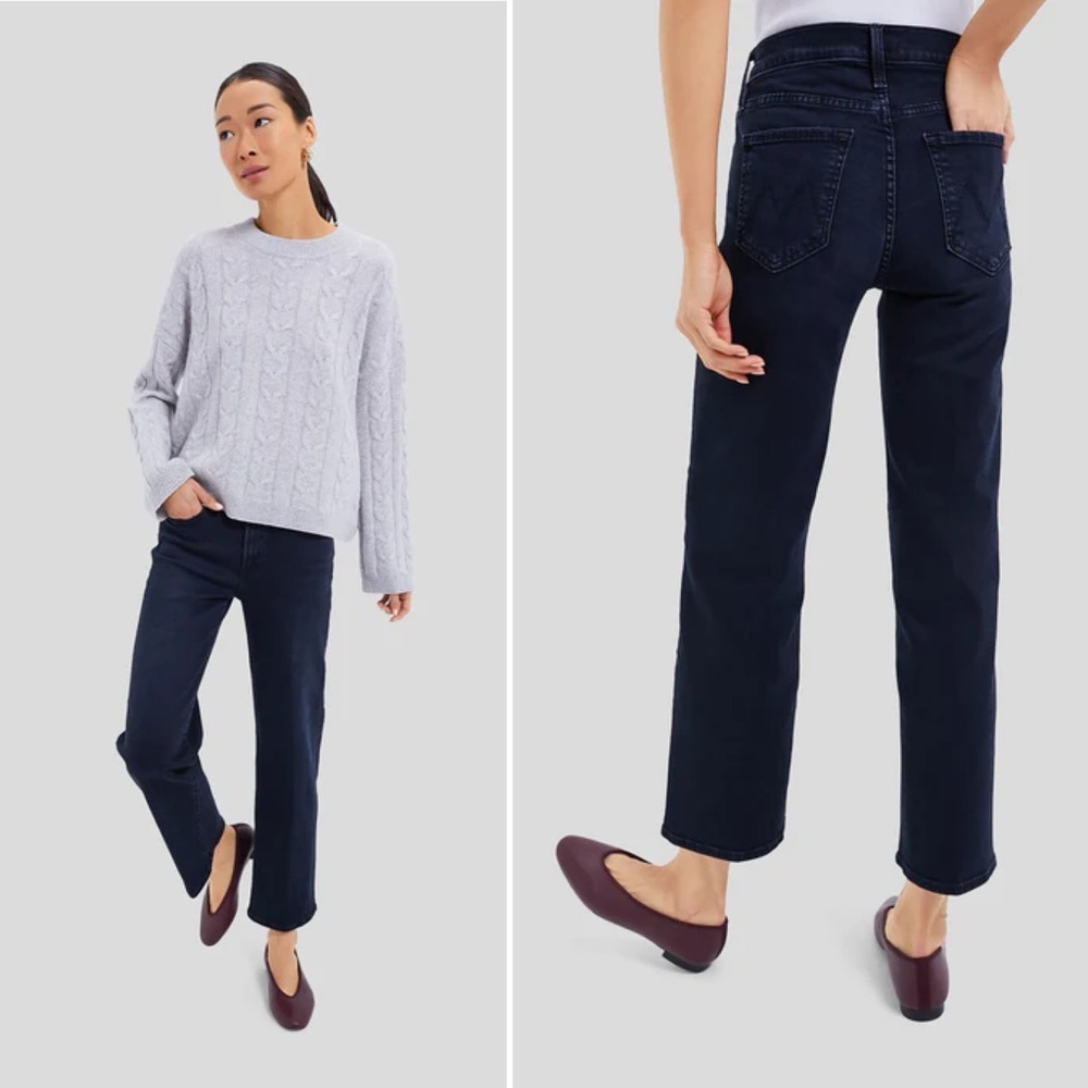 Mother Denim Rambler Wide Leg Mid Rise Dark Wash Jeans Size 26 Night in Venice - Picture 14 of 14